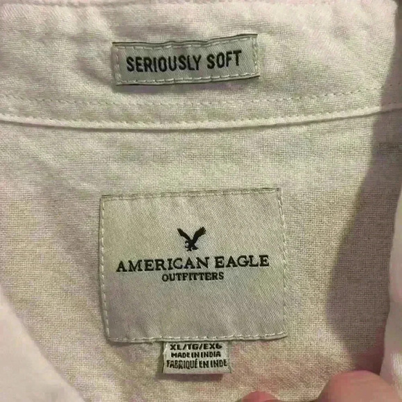 American Eagle Men’s Seriously Soft Striped Button up shirt size XL 100% Cotton - Picture 2 of 9